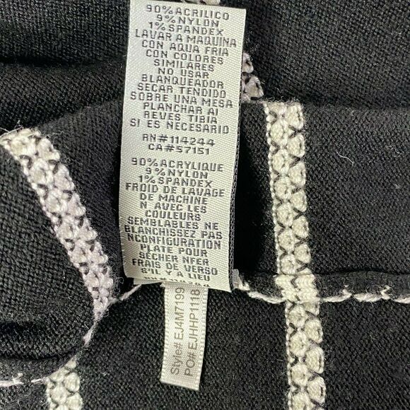 Eliza J. Black and White Striped Long Sleeve A-Line Dress Size L - Picture 9 of 9